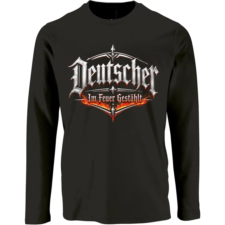 Herren Langarm Shirt - Deutscher, im Feuer gestählt