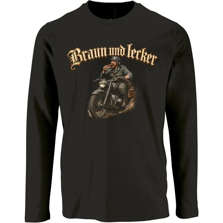 Herren Langarm Shirt - Braun und Lecker, Soldat