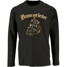 Herren Langarm Shirt - Braun und Lecker, Soldat Vorderseite