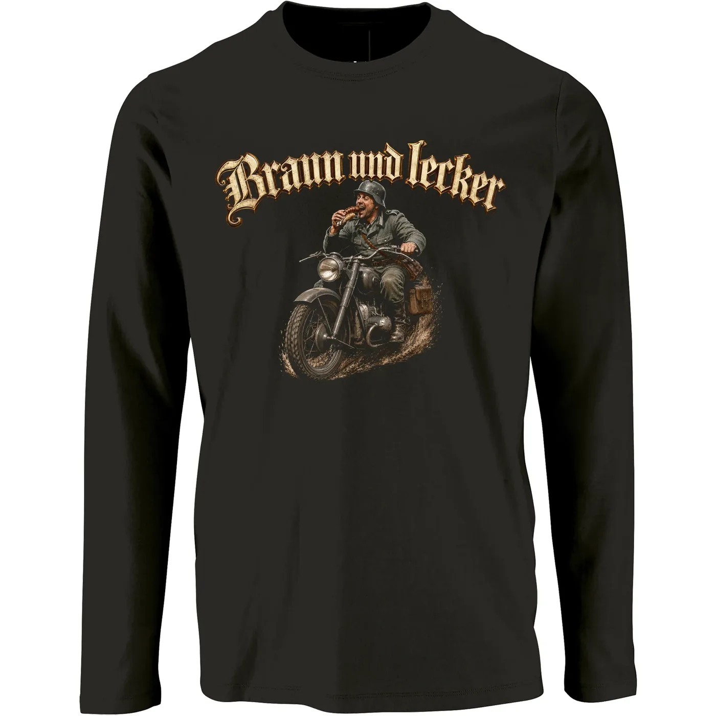 Herren Langarm Shirt - Braun und Lecker, Soldat