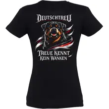 Damen T-Shirt - Deutschtreu, Treue kennt kein Wanken Rückseite