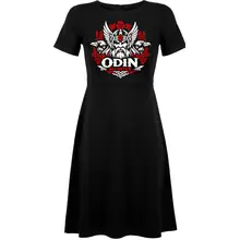 Damen kurzarm Kleid - Odin, Allvater Vorderseite