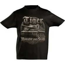 Kinder T-Shirt - Tiger, Monster aus Stahl Vorderseite