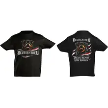 Kinder T-Shirt - Deutschtreu, Treue kennt kein Wanken Vorder- und Rückseite
