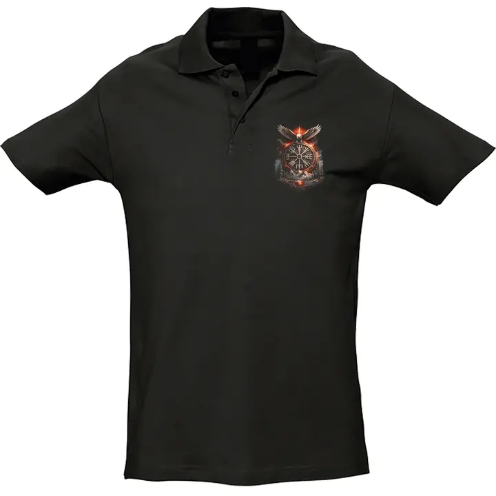 Herren Standard Poloshirt - Vegvisir mit Adler