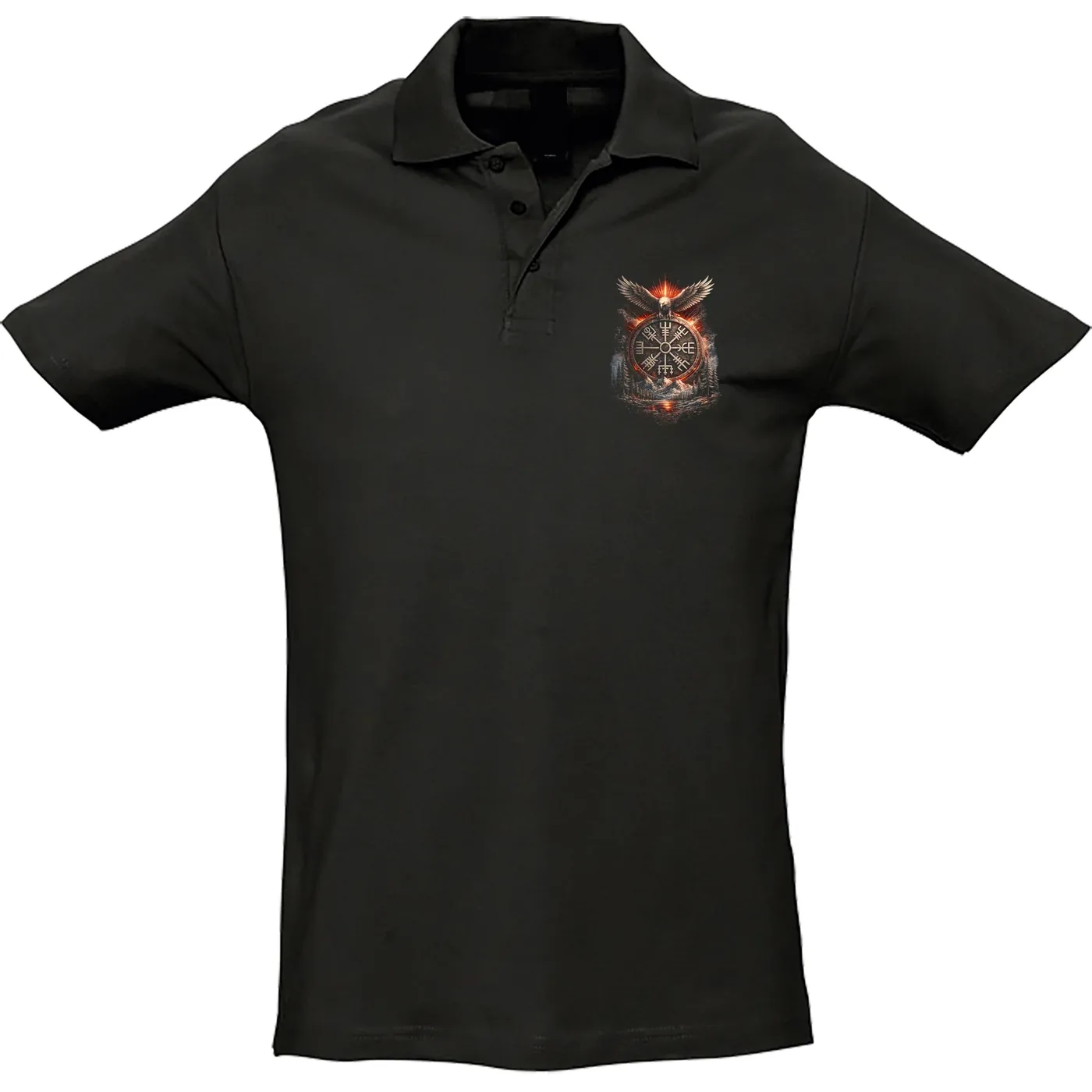 Herren Standard Poloshirt - Vegvisir mit Adler