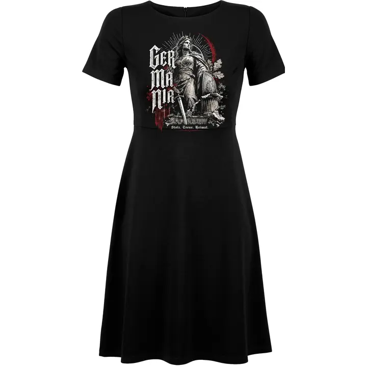 Damen kurzarm Kleid - Germania, Stolz Treue Heimat