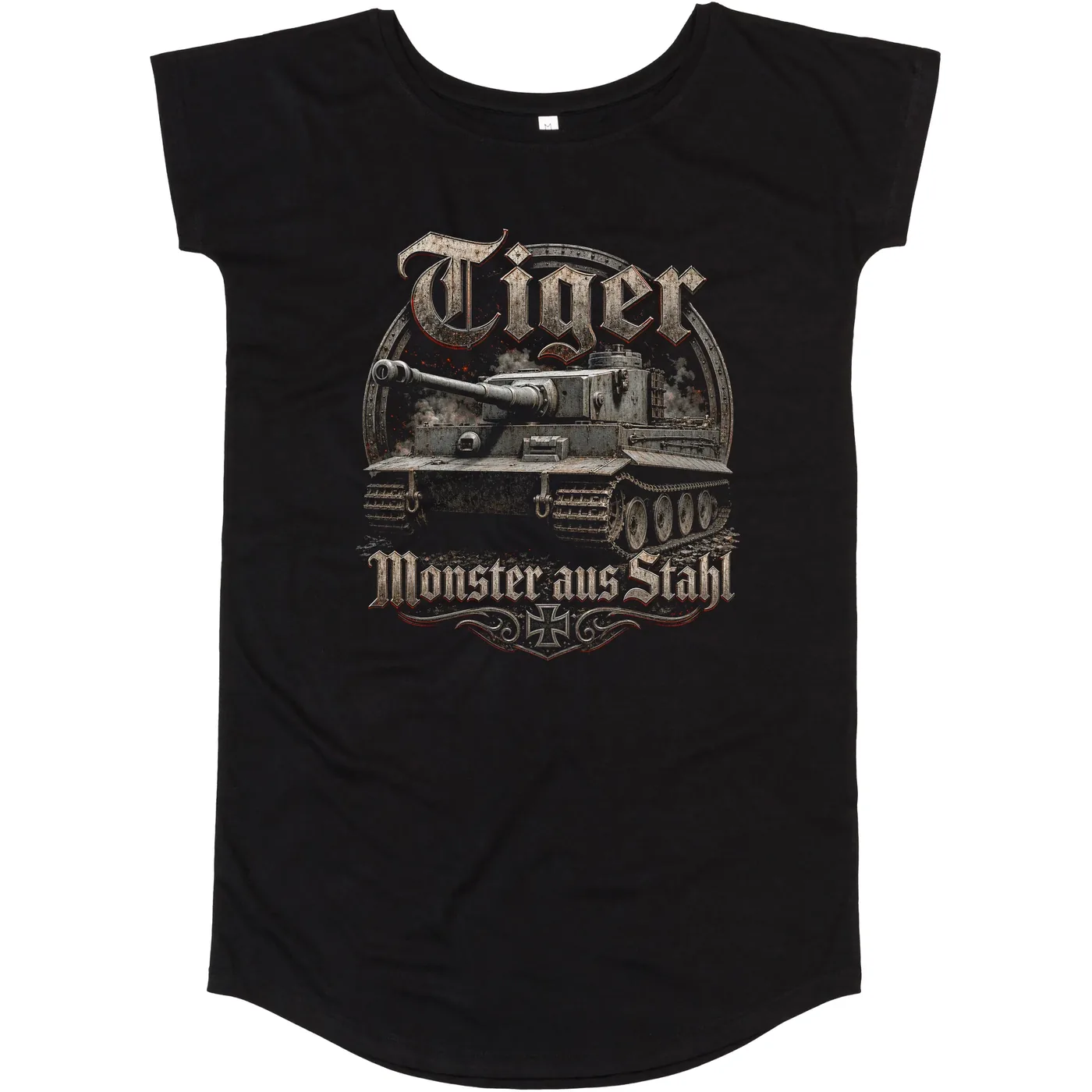 Damen T-Shirt Kleid - Tiger, Monster aus Stahl