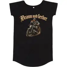 Damen T-Shirt Kleid - Braun und Lecker, Soldat Vorderseite