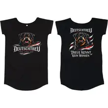 Damen T-Shirt Kleid - Deutschtreu, Treue kennt kein Wanken Vorder- und Rückseite