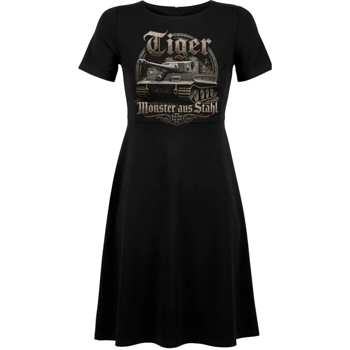 Damen kurzarm Kleid - Tiger, Monster aus Stahl
