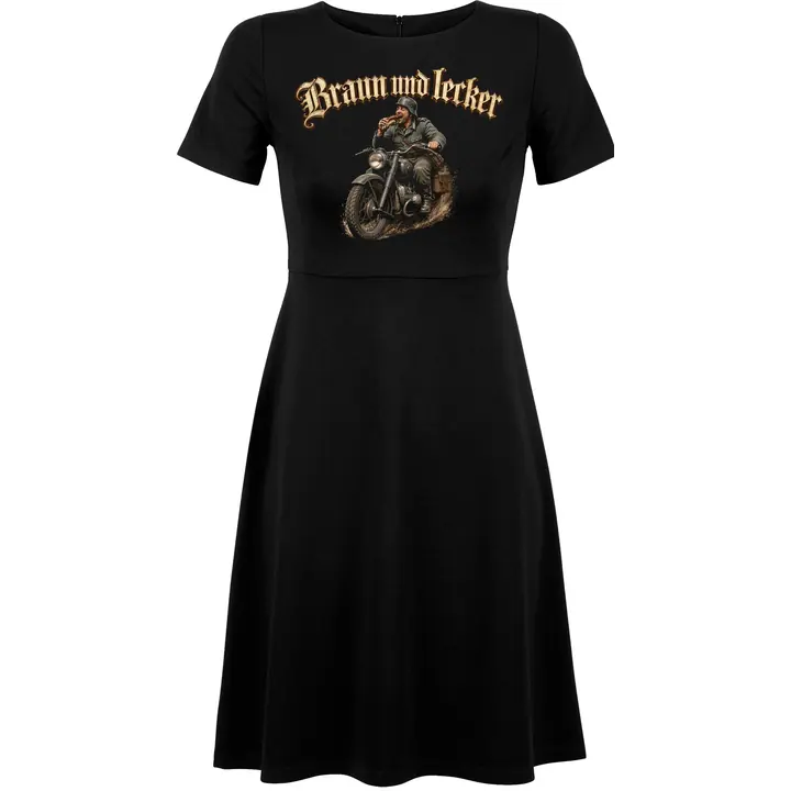Damen kurzarm Kleid - Braun und Lecker, Soldat