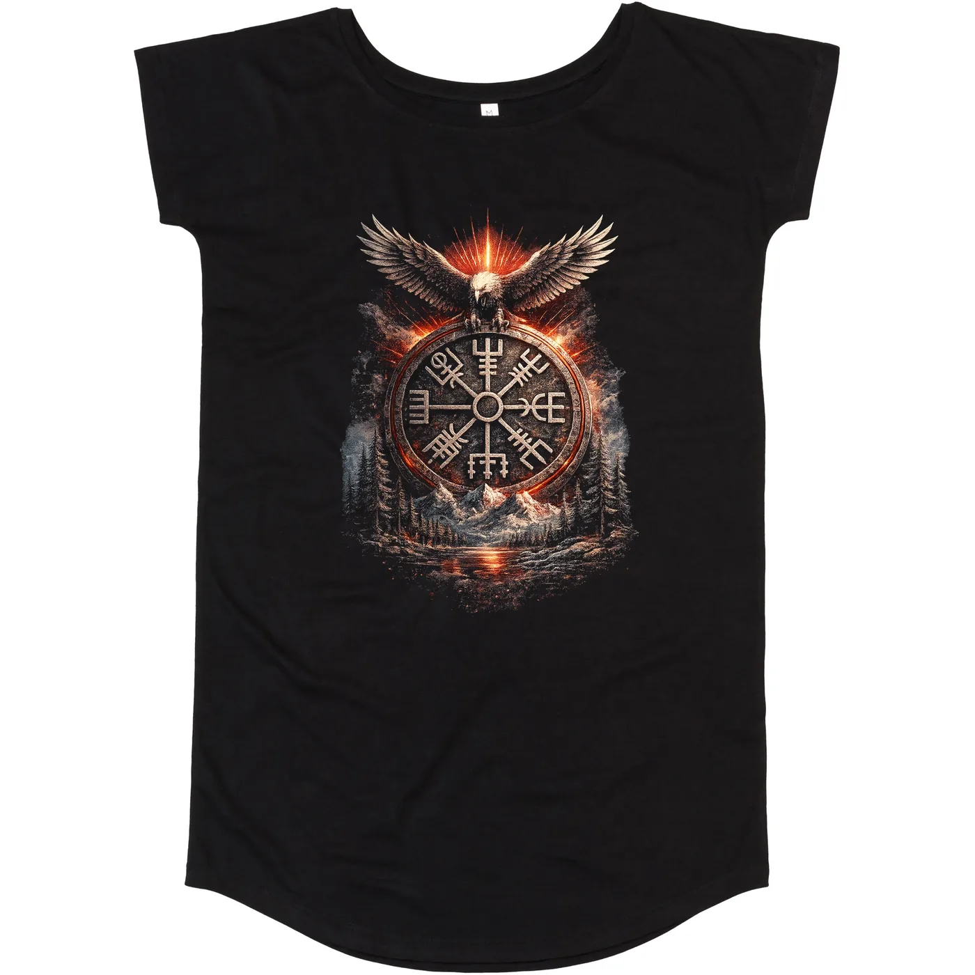 Damen T-Shirt Kleid - Vegvisir mit Adler
