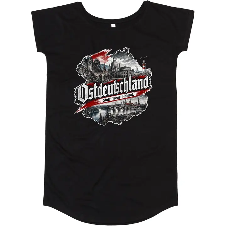 Damen T-Shirt Kleid - Ostdeutschland, Heimat & Stolz