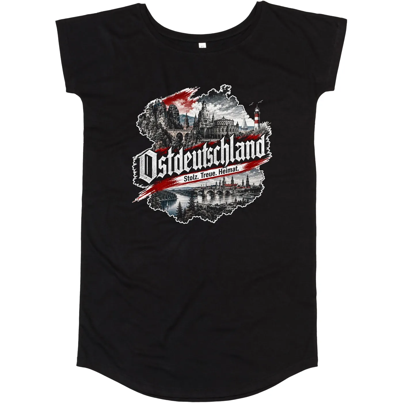 Damen T-Shirt Kleid - Ostdeutschland, Heimat & Stolz