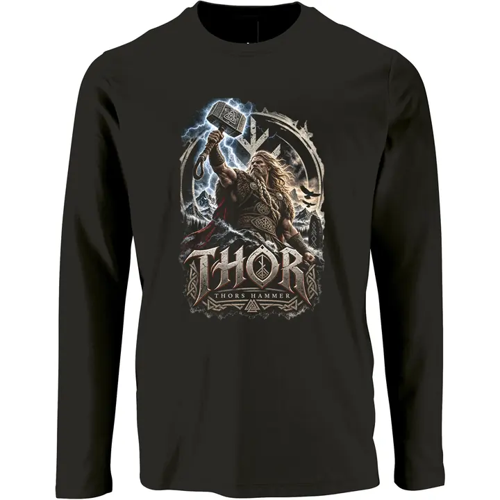 Herren Langarm Shirt - Thor, Thors Hammer