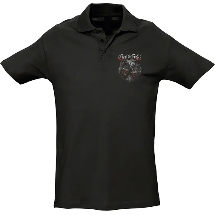 Herren Standard Poloshirt - Geri & Freki, Odins Wölfe