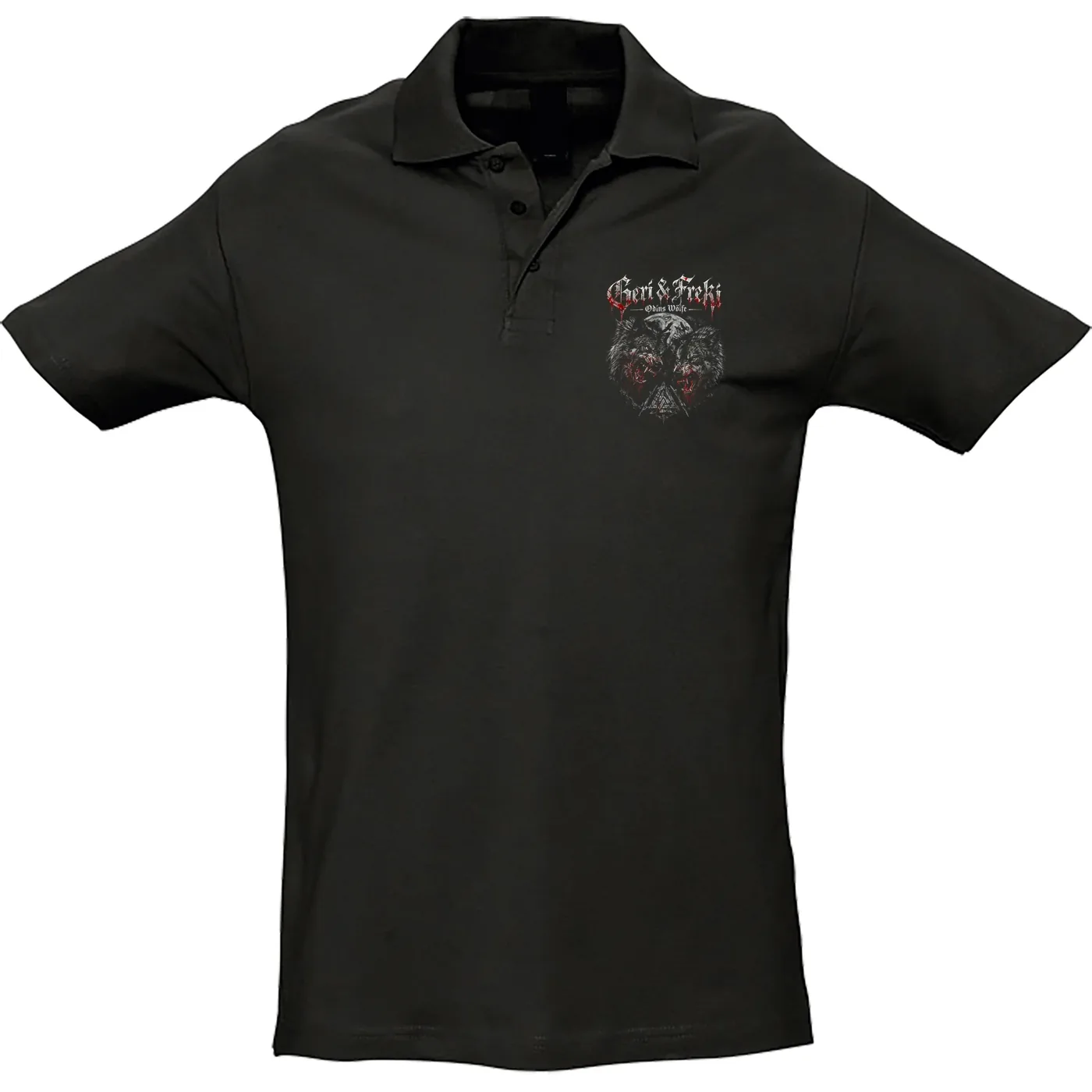 Herren Standard Poloshirt - Geri & Freki, Odins Wölfe