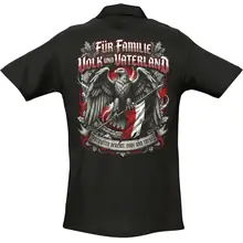 Herren Standard Poloshirt - Für Familie Volk und Vaterland, Fahne Rückseite