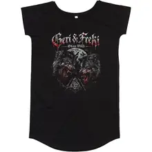 Damen T-Shirt Kleid - Geri & Freki, Odins Wölfe Vorderseite