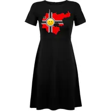 Damen kurzarm Kleid - Deutschland, Fahne - gewählte Variante