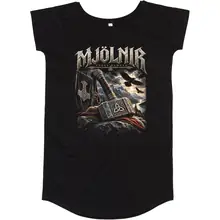 Damen T-Shirt Kleid - Mjölnir, Thors Hammer Vorderseite