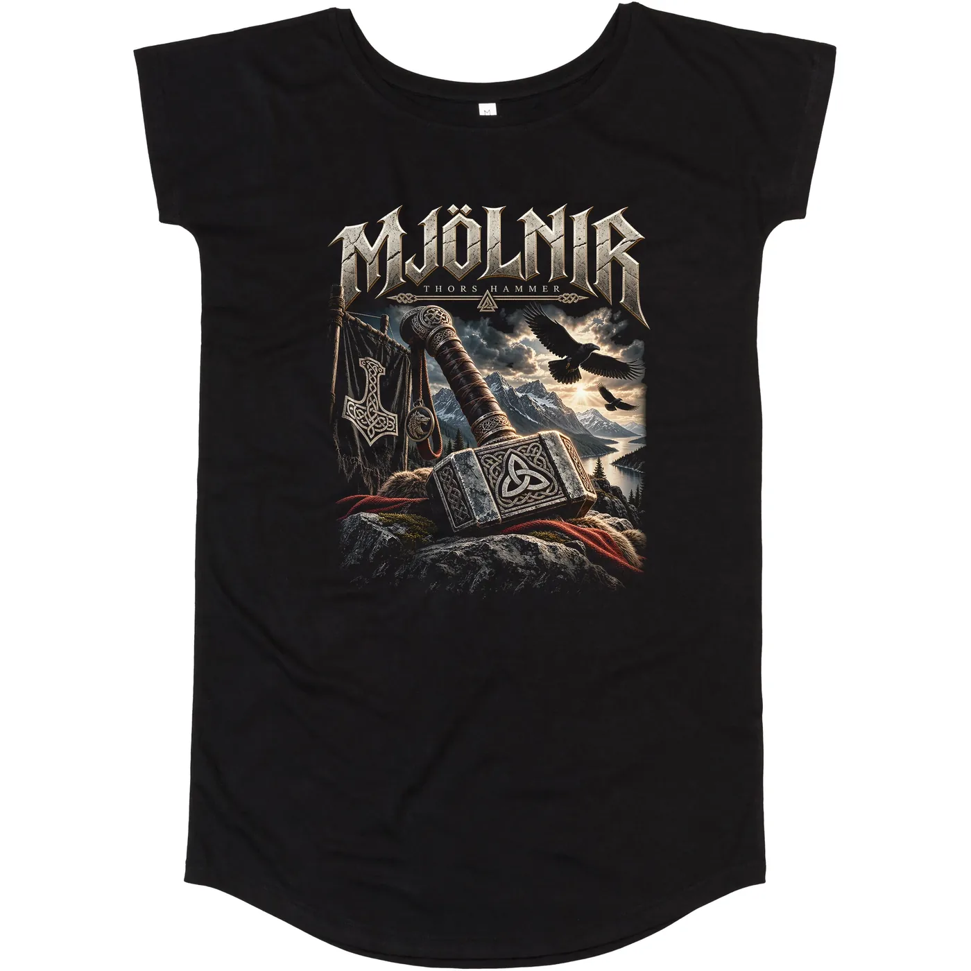 Damen T-Shirt Kleid - Mjölnir, Thors Hammer