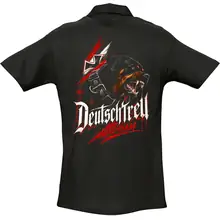 Herren Standard Poloshirt - Deutschtreu, Wachsam Rückseite