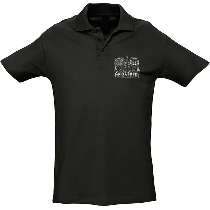 Herren Standard Poloshirt - Geri & Freki, Schild