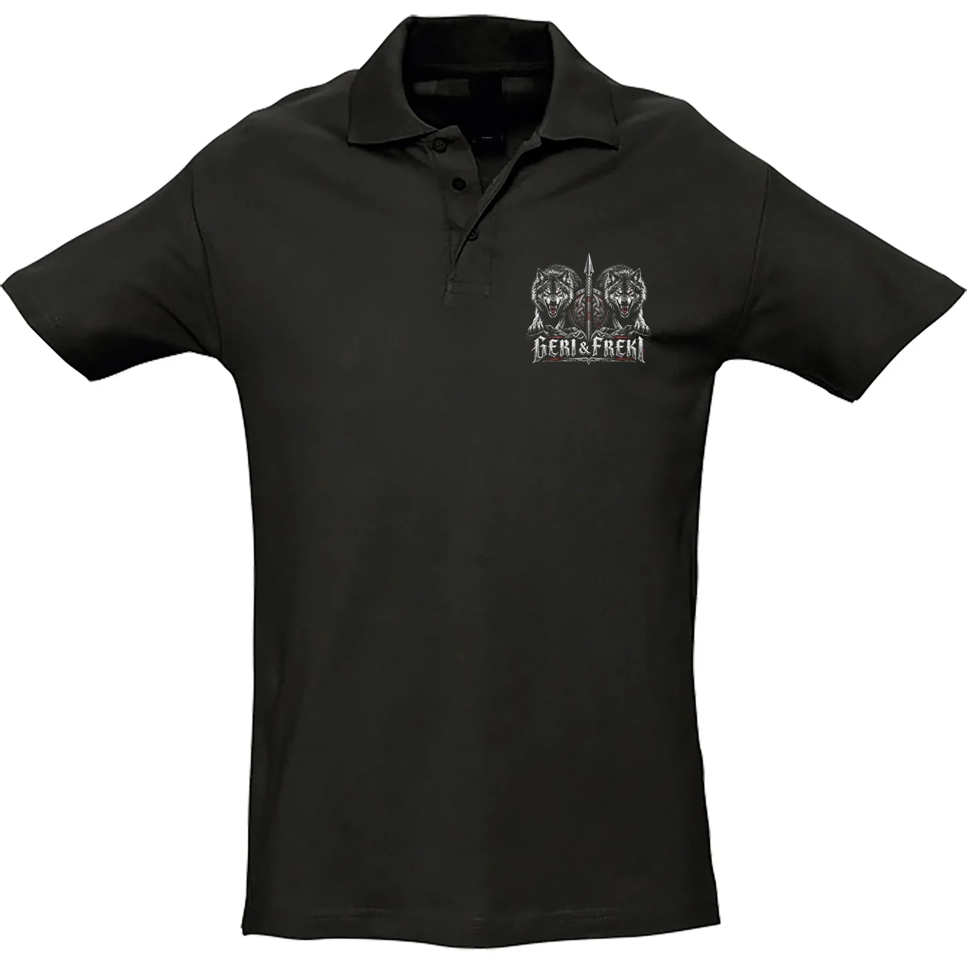 Herren Standard Poloshirt - Geri & Freki, Schild