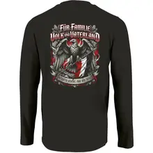 Herren Langarm Shirt - Für Familie Volk und Vaterland, Fahne Rückseite