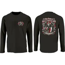 Herren Langarm Shirt - Für Familie Volk und Vaterland, Fahne Vorder- und Rückseite