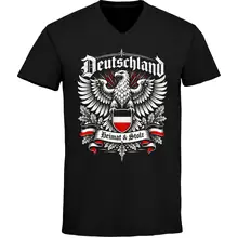 Herren V-Ausschnitt T-Shirt - Deutschland Adler, Heimat & Stolz Vorderseite
