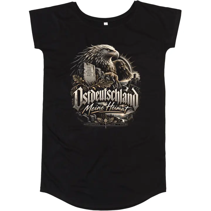 Damen T-Shirt Kleid - Ostdeutschland Adler, Meine Heimat
