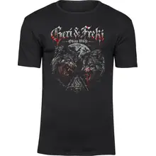 Herren Premium T-Shirt - Geri & Freki, Odins Wölfe Vorderseite