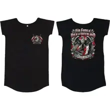 Damen T-Shirt Kleid - Für Familie Volk und Vaterland, Fahne Vorder- und Rückseite