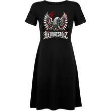 Damen kurzarm Kleid - Heimatstolz, Stolz verwurzelt Vorderseite