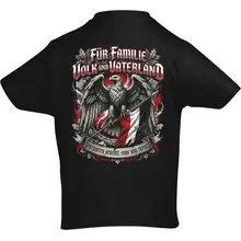 Kinder T-Shirt - Für Familie Volk und Vaterland, Fahne Rückseite