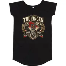 Damen T-Shirt Kleid - Thüringen Wappen, Ehre Stolz Treue Vorderseite