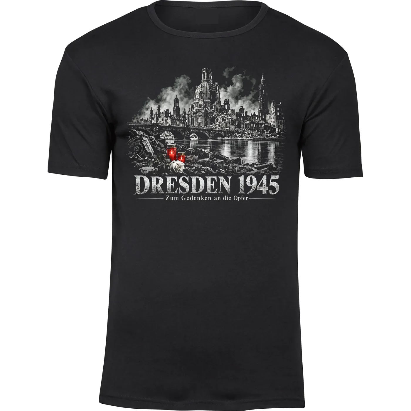 Herren Premium T-Shirt - Dresden 1945, Zum Gedenken an die Opfer