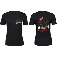 Damen Premium T-Shirt - Deutschtreu, Wachsam Vorder- und Rückseite