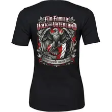 Damen Premium T-Shirt - Für Familie Volk und Vaterland, Fahne Rückseite