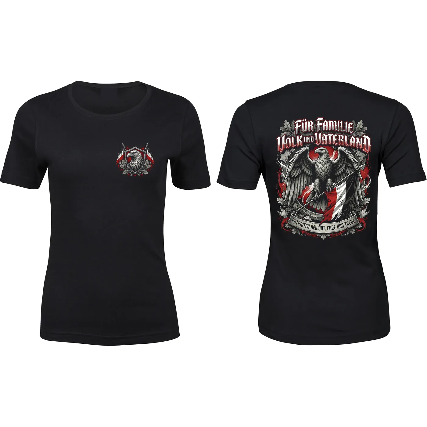 Damen Premium T-Shirt - Für Familie Volk und Vaterland, Fahne