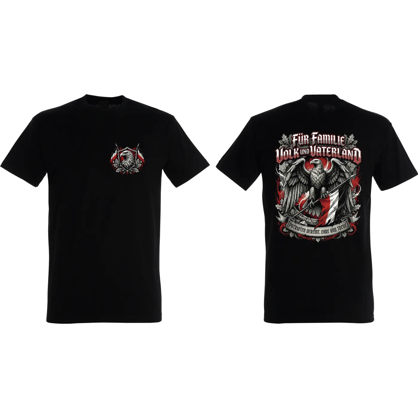 Herren T-Shirt - Für Familie Volk und Vaterland, Fahne