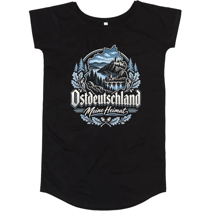 Damen T-Shirt Kleid - Ostdeutschland, Meine Heimat Blau