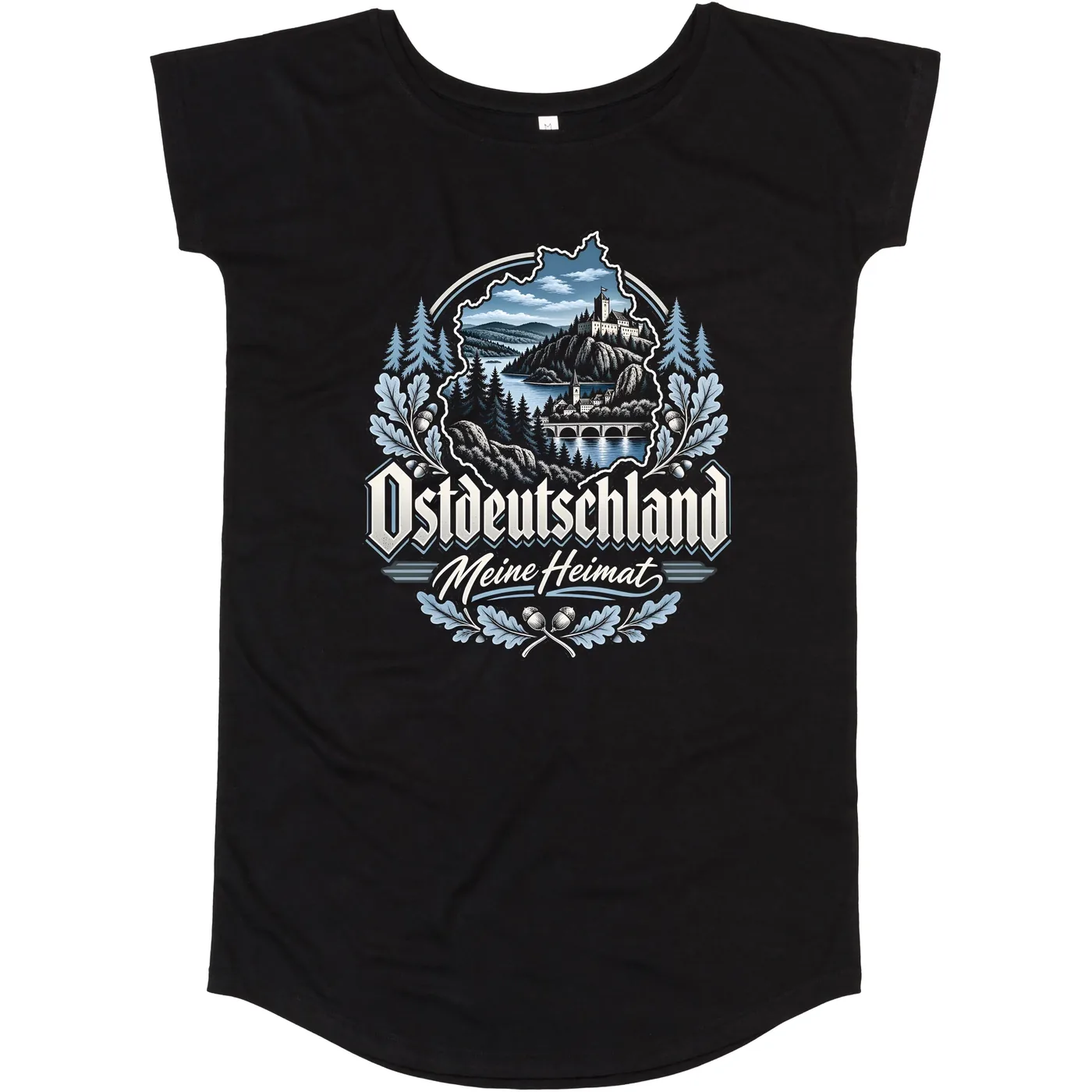 Damen T-Shirt Kleid - Ostdeutschland, Meine Heimat Blau