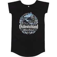 Damen T-Shirt Kleid - Ostdeutschland, Meine Heimat Blau - gewählte Variante