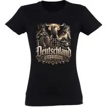 Damen T-Shirt - Deutschland Adler, Treue & Tradition Vorderseite
