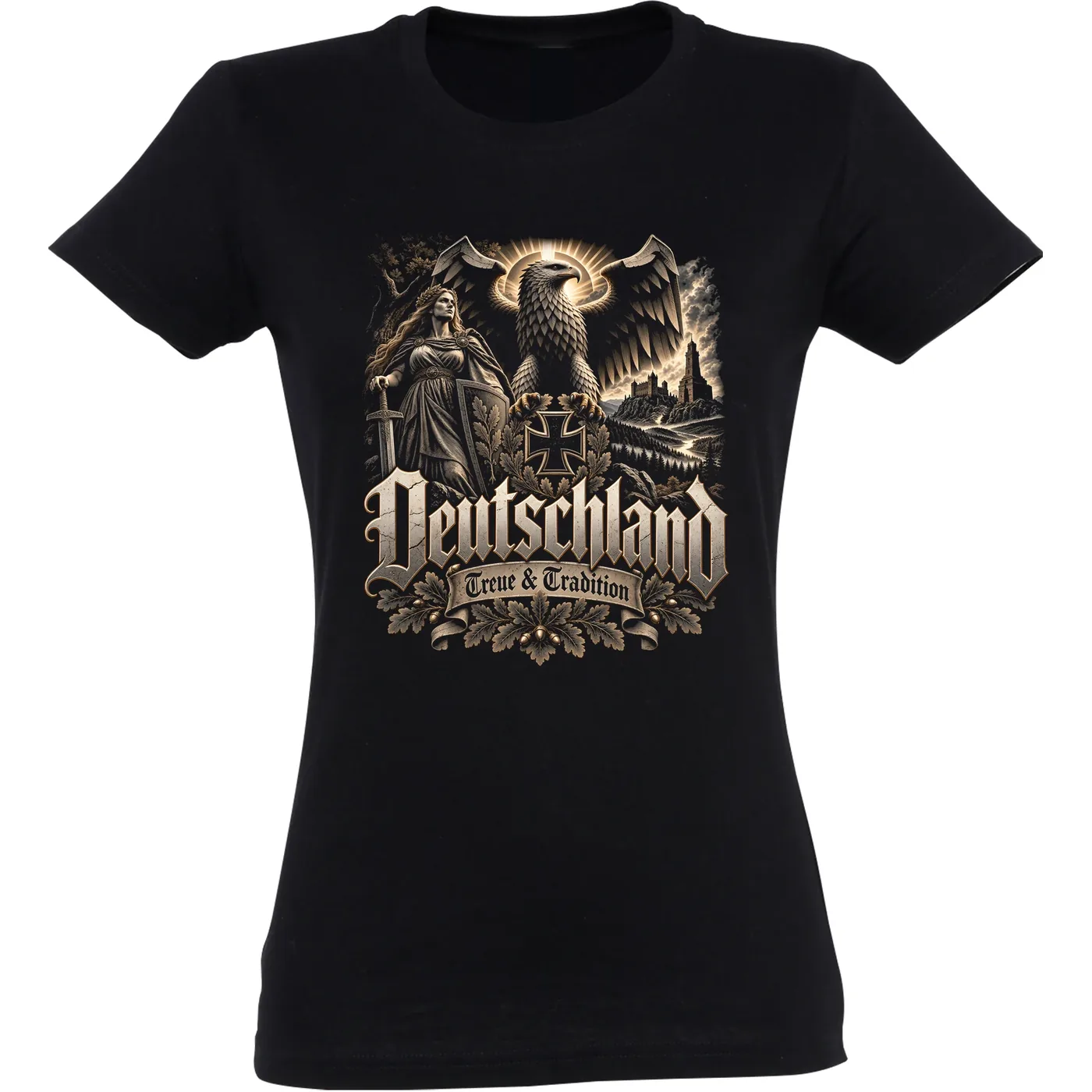 Damen T-Shirt - Deutschland Adler, Treue & Tradition