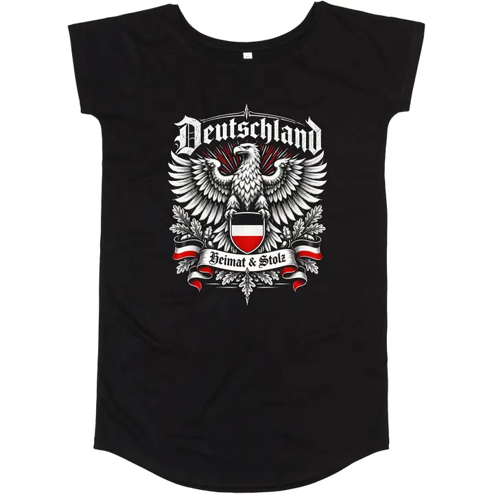Damen T-Shirt Kleid - Deutschland Adler, Heimat & Stolz